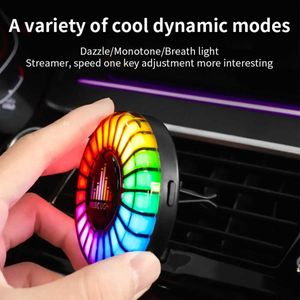 Car Air Freshener Air Freshener Atmosfäriska parfymtillbehör med LED -doftdekoration Bar Voice Control Rhythm Light Application 24323