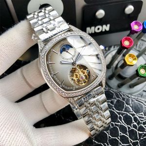 Diamond Watch Men Designer Watches 42mm Handmade Inlay Stone Automatisk mekanisk rörelse högkvalitativ lyxig armbandsur rostfritt läderband Montre de Luxe