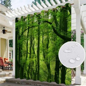 Curtains Patio Curtains Outdoor Waterproof Thermal Insulated Blackout Curtain For Garden Door Pool Hut Pavilion Gazebo Pergola Drapes