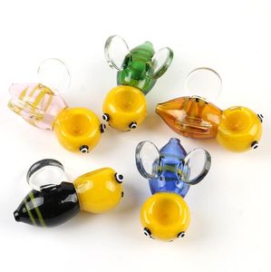 Latest Bee Glass Smoking Tobacco hand Pipe 5 Colors One Hitter cigarette filters herbal oil Burners pipes Bowl Tool Accessories