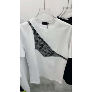 Mens 셔츠 7A 품질 티셔츠 F Jacquard 디자이너 Tshirt 여름 짧은팔 스웨트 셔츠 라운드 목 풀버 티 남자 여성 캐주얼 폴로 셔츠