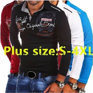 zogaa Mens Classic Printed Lapel Collar Lg Sleeve Polo Shirts Spring Autumn Fi T-shirt Tops A6Xm#