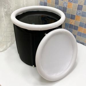 Vasche da bagno Vasca da bagno pieghevole per bambini con coperchio, secchiello per bagnetto portatile di grande altezza