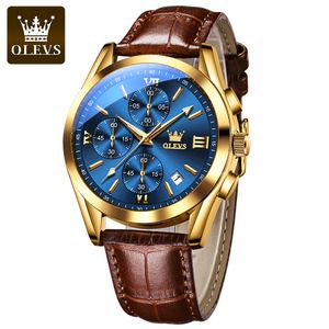 OLEVS 2872 Luxury Three-Eye Belt Quartz luxury designer watches Fashion Classics Watch Stainless Steel Back Custom Wholesale China Men Watch