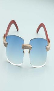 2020 Nya solglasögon Full Diamond Personality Glasses T352401222 Luxury Borderless Solglasögon Natural Tiger Wood Diamond FR4507007
