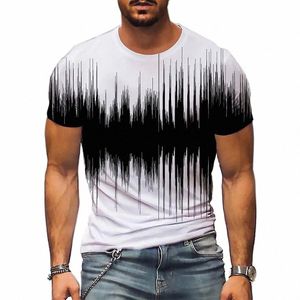 men's T Shirt Graphic 3d O Neck Black White Stripes Oversized Clothing Casual Daily Top Streetwear Short Sleeve Clothing Apparel 430B#