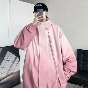 Men's Jackets M-5XL Plus Size Men Spring Autumn Casual Jacket Women Outdoor Waterproof And Windproof Hooded Coats Gradient Color Clothing