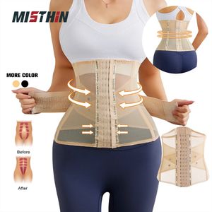 MISTHIN Invisible Double Belt Corset Transparent Summer Shaper Slimming Sheath Woman Flat Belly Waist Trainer Tight Shapewear 240323