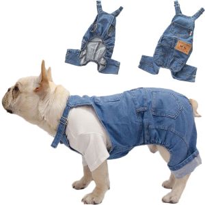 Köpekler ve kediler için denim tulum, genel evcil kıyafetler, küçük köpekler için tulum, fransız bulldog, shih tzu, pug, köpek yavrusu, kedi kıyafeti