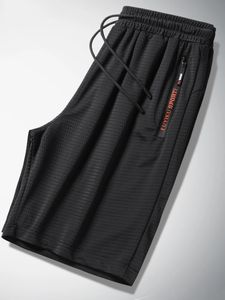 الصيف السوداء الشبكية Sweatshorts الرجال الرياضة نايلون القابلة للتنفس المؤخرات القصيرة على التوالي بالإضافة إلى حجم شورت صالة رياضية غير رسمية 8xl 9xl 240314