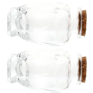 Storage Bottles 2 Pcs Wishing Bottle Glass Containers Craft Decor Transparent Drift With Lids Origami Paper