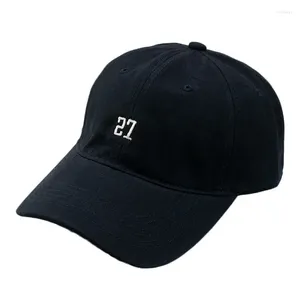 Ball Caps Simple 27 Letter Baseball Cap Casual Face Revealing Female Korean Version Fashionable Travel Sunscreen Hat Male Fashion