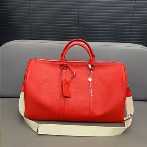 23SS Borsa tote di design di lusso da uomo e da donna Borsa da viaggio rossa con ondulazione dell'acqua Borsa da aeroporto Borsa da donna Borsa da abbigliamento Cro Lmbd