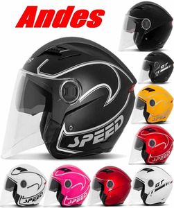 2016 Nuove stagioni estive Ande B639 doppie lenti casco moto mezza faccia caschi da bicicletta elettrici realizzati in ABS e TAGLIA6680108