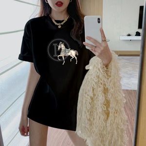 Summer New Pure Cotton Short-Sleeved T-shirt Women's Printed Pure Desire Style All-Match Top Ins