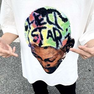T-shirt VTG Bad Boy Rodman T-shirt casual americana con stampa di lettere vintage hip-hop a maniche corte