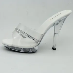 Buty taneczne Laijianjinxia 13 cm/5 cali Pvc Upper Model Sexy Exotic High Heel Platforma Kobiety Kapcieczki Polowe N035