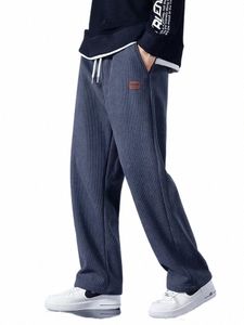 inverno di spessore caldo velluto a coste pantaloni della tuta da uomo in pile fodera con coulisse dritto pantaloni allentati pantaloni maschili casual in pile pantaloni termici W1wu #