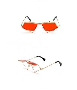 Okulary przeciwsłoneczne Zowensyh Fashion Ins Flip Sun Rack Ladies Hip Hop Retro Par Punk sprawia, że ​​trójkątne puste okulary 9827091