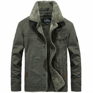 2023 Autumn Winter Jacket Men taktyczne futra kołnierza polaru bombowca kurtki grube ciepłe płaszcze na zewnątrz Veet Oweet 619G#