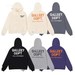 Hoodie Mens GalleryDept Jumper Tasarımcısı Hoodies Sweater Erkekler Siyah Beyaz Külot Kapüşonlu Mektup Baskı Uzun Kollu Günlük Kıyafet Gevşek Takım Sıkma S