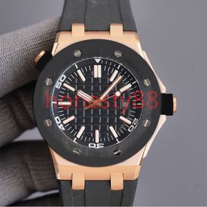 Hjd Automatik-Herrenuhr, 42 mm, Edelstahlgehäuse, Dornschließe, Kautschukarmband, wasserdicht, für Sport-Armbanduhren, Freizeit, Design175G