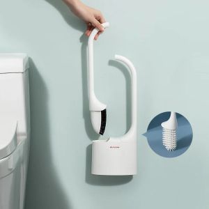 Spazzole di lussuoso spazzola per servizi igienici e supporto per tupola set silicone pulizia montata per la pulizia wc spazzole per utensili da bagno accessori decorativi