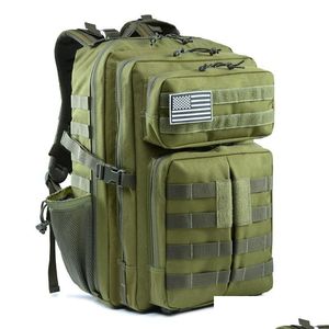 Torby na zewnątrz wodoodporne 45L Army Plecak Men Tactical Bag Travel Rucksack Assat Camo 3p Drops Sports Outdoors OT1OK