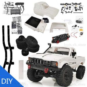 Auto elettrica/RC WPL C24-1 4WD 1/16 Kit 2,4G Crawler Off Road RC Auto Modelli veicoli 2CH con servo motore e luce della testa WPL C24 Kit auto T240325