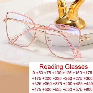 Sonnenbrille Mode Übergroßen Quadratischen Lesebrille Frauen Marke Großen Rahmen Brillen Weibliche Anti Blau Licht Presbyopie