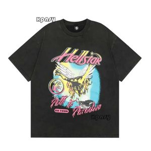 Hellstar skjorta designer t skjortor grafiska tee kläder kläder hipster tvättade tyg graffiti bokstäver folie tryck vintage svart lös 349