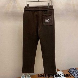 Calça casual masculina de pelúcia Designer Mm6, luxuosa calça casual versátil Majira, com olhos fechados em 8QEG