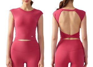 Al Yoga Sports Vest Yoga Shirts Lingerie Sportswear Yoga Vest Gym Wear Top Short Sleeve Tight Yoga Breattable Casual Outdoor Shorts Sticked Vest