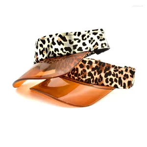 Szerokie brzegowe czapki Summer Vintage Leopard wydrukowane puste czapki baseballowe koreańskie styl regulowany ochronę przeciwsłoneczną plażę