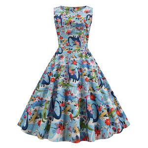 2023 New Women's 50S60s Style Printed Party Dress 936781