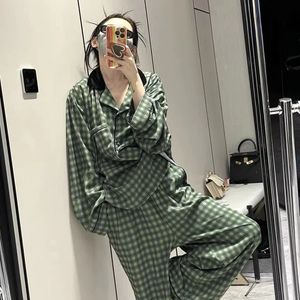 Kvinnors pyjamas hösten våren lång ärm mjuk sömnkläder set randig tecknad pyjama kvinna hem nattkläder set cardigan 240409