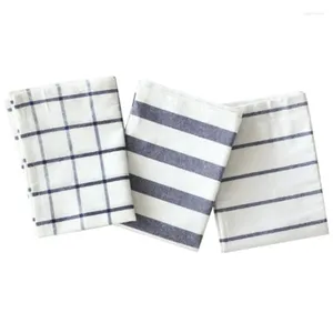 Table Napkin 3PCS Classic Refreshing Blue Striped Checkered Tablecloth Placemat Food Pography Background Cloth