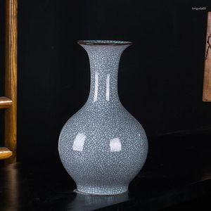 Vasi Antico Crack Vaso in ceramica Jingdezhen Classico stile cinese Soggiorno Decorazione Artigianato Disposizione floreale Porcellana Ornam