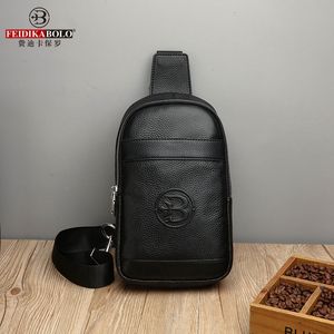 Fabryka sprzedaż torebka 4 kolory trend uliczny skórzana torba na klatkę piersiową Codziennie Joker skórzane mężczyźni Plecak wielofunkcyjny Lichee Cross Body Bag 66170#