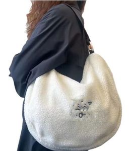 Klasyczne torby z wełny wełnianej torby na ramię biały plecak
