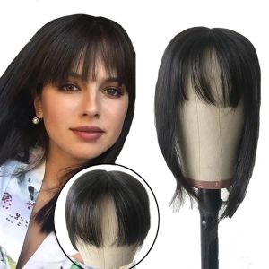 Toppers Silk Base Women Topper z klipsami Bang w 12x13 Virgin Human Hairpiece Sily Prosty Pure Kolor 618 cala