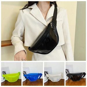 Marsupi Borsa trasparente impermeabile Borsa semplice con cerniera stile cinese Borsa a mezzaluna Cintura in PVC Sport sul petto