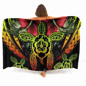 Sarongs Pacific Island Art Sarong Anpassad polynesisk vintage mönster Summer Seaside Sexig stil Sarong Wrap Coat Beach Windproof Scarf 24325