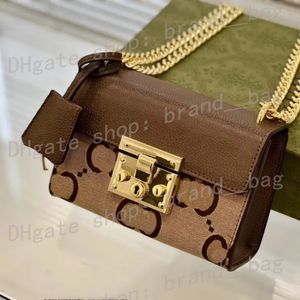 10A Top Quality Hot moda flores cadeado saco cadeia crossbody sacos de ombro mulheres luxurys designer saco carta impressão bolsas