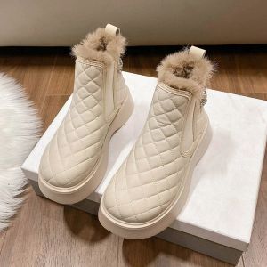 Сапоги зимние женские женские 2022 новые модные женские снежные ботинки кожа