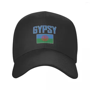 ボールキャップロムロマーニピープルのジプシー旗太陽野球キャップ通気性調整可能な男性女性屋外サッカー帽子ギフト