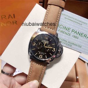 Дизайнерские часы Pam Men Men's Top Luxury Brand Panerai Кожаный ремешок водонепроницаемые хронограф спортивные запястья часы для повседневного календаря роскошные водонепроницаемые наручные часы