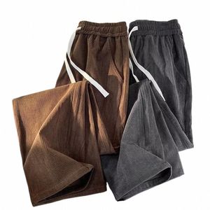 Neue Herbst männer Koreanische Breite Bein Hosen Lose Gerade Zylinder Hosen Elastische Taille Kordelzug Allgleiches Hosen r3SF #