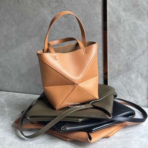 Luxury designer tote bag foldable handbag underarm bag women bucket bags shoulder Bag large capacity shopping bags puzzle fold tote with box