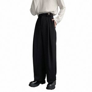 iefb New Fi Casual Men's Straight Suit Trousers Male Loose Solid Color Wide Leg Pants 2023 Spring Menwear Trend 9A7641 M4L8#